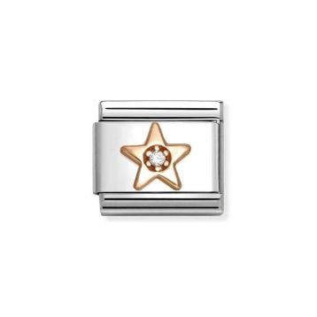 Classic Rose Gold & White CZ Star Charm