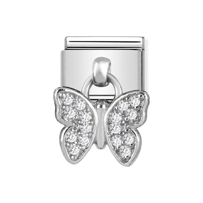 Classic Silver & CZ Butterfly Charm